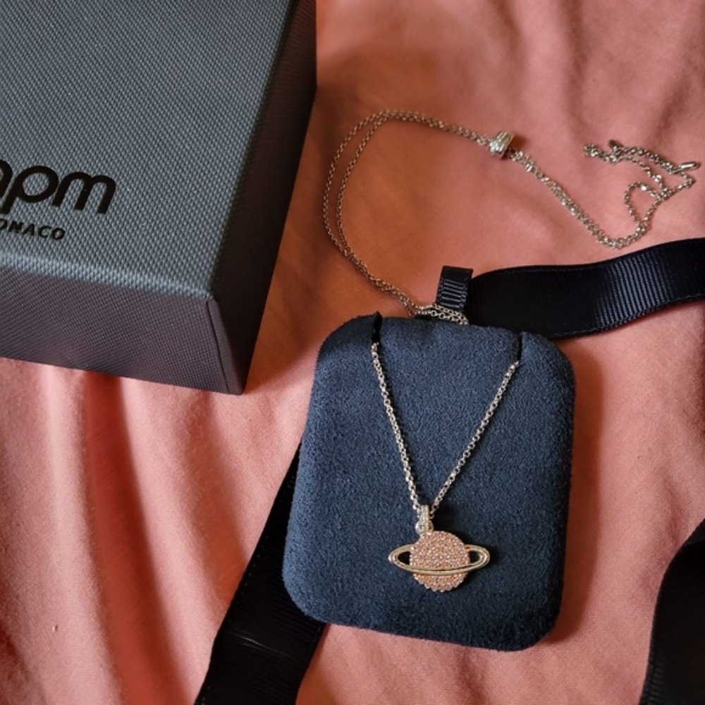 APM Monaco Pink Planet Adjustable Necklace